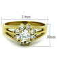 MATK1583 - IP Gold(Ion Plating) Stainless Steel Ring with AAA Grade CZ  in Clear