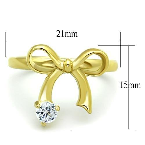 MATK1585 - IP Gold(Ion Plating) Stainless Steel Ring with AAA Grade CZ  in Clear