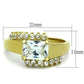 MATK1588 - IP Gold(Ion Plating) Stainless Steel Ring with AAA Grade CZ  in Clear
