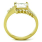 MATK1588 - IP Gold(Ion Plating) Stainless Steel Ring with AAA Grade CZ  in Clear
