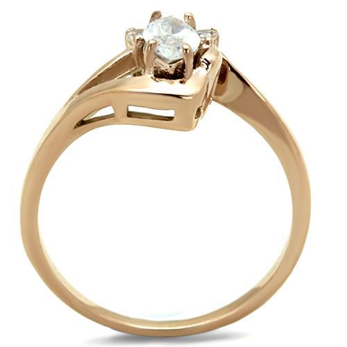 MATK1590 - IP Rose Gold(Ion Plating) Stainless Steel Ring with AAA Grade CZ  in Clear