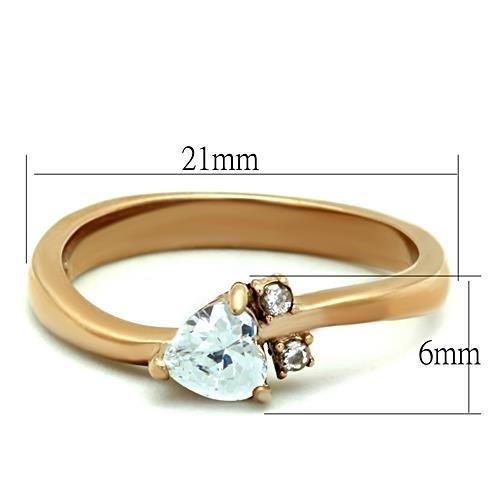 MATK1591 - IP Rose Gold(Ion Plating) Stainless Steel Ring with AAA Grade CZ  in Clear