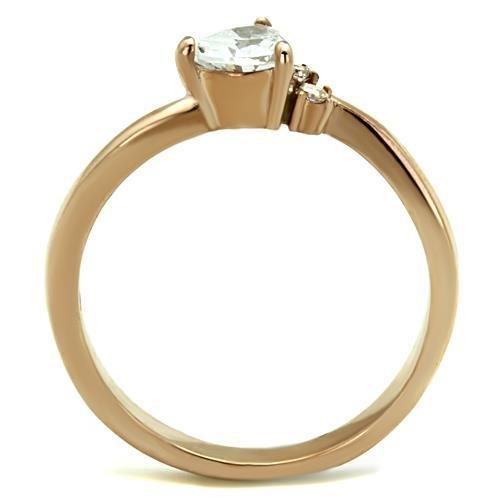 MATK1591 - IP Rose Gold(Ion Plating) Stainless Steel Ring with AAA Grade CZ  in Clear
