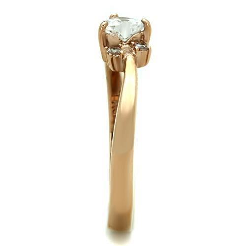 MATK1591 - IP Rose Gold(Ion Plating) Stainless Steel Ring with AAA Grade CZ  in Clear