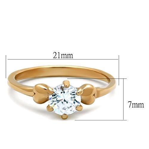 MATK1596 - IP Rose Gold(Ion Plating) Stainless Steel Ring with AAA Grade CZ  in Clear