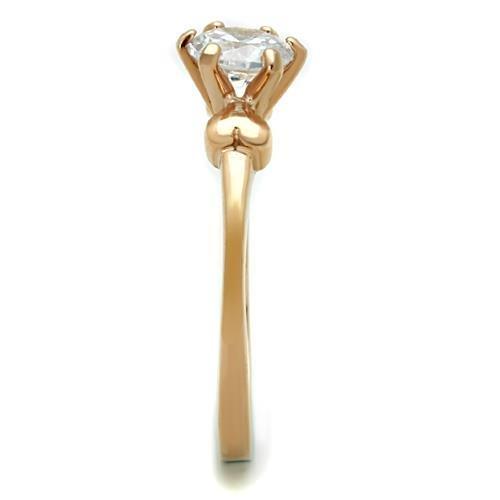 MATK1596 - IP Rose Gold(Ion Plating) Stainless Steel Ring with AAA Grade CZ  in Clear