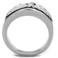 MATK1597 - High polished (no plating) Stainless Steel Ring with Epoxy  in Jet