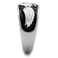 MATK1597 - High polished (no plating) Stainless Steel Ring with Epoxy  in Jet