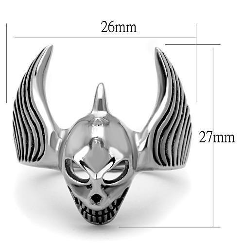 MATK1599 - High polished (no plating) Stainless Steel Ring with Epoxy  in Jet