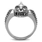 MATK1599 - High polished (no plating) Stainless Steel Ring with Epoxy  in Jet
