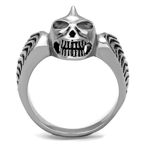 MATK1599 - High polished (no plating) Stainless Steel Ring with Epoxy  in Jet