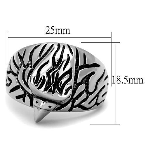 MATK1600 - High polished (no plating) Stainless Steel Ring with Top Grade Crystal  in Emerald