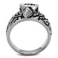 MATK1600 - High polished (no plating) Stainless Steel Ring with Top Grade Crystal  in Emerald