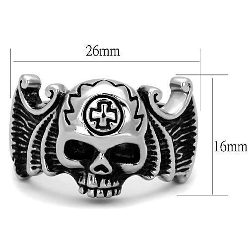 MATK1601 High polished (no plating) Stainless Steel Ring with Epoxy in Jet