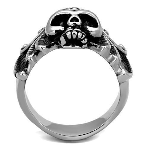 MATK1601 High polished (no plating) Stainless Steel Ring with Epoxy in Jet