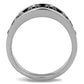 MATK1603 - High polished (no plating) Stainless Steel Ring with Epoxy  in Jet