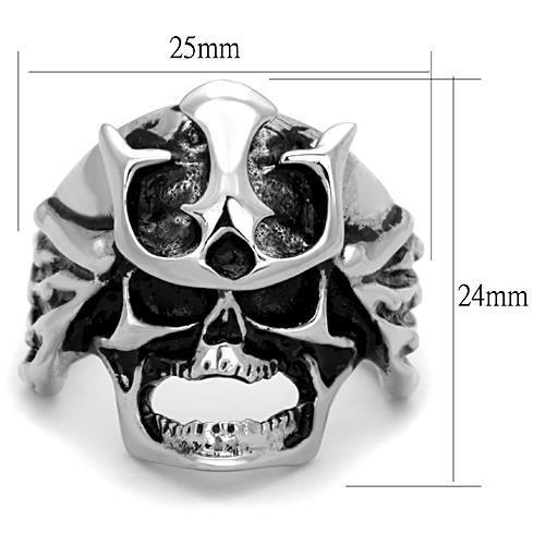 MATK1604 - High polished (no plating) Stainless Steel Ring with Epoxy  in Jet