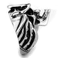 MATK1604 - High polished (no plating) Stainless Steel Ring with Epoxy  in Jet