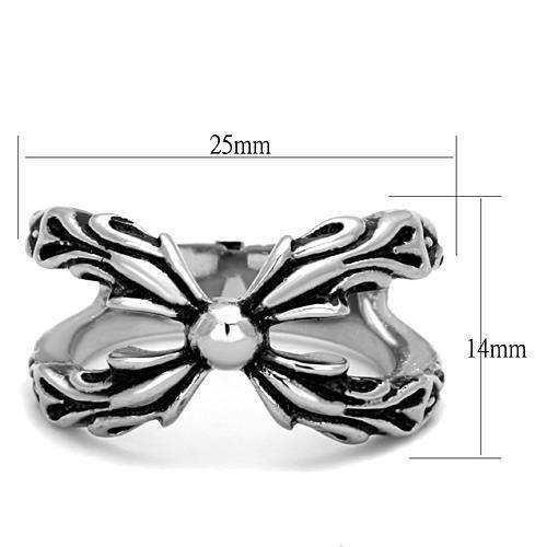 MATK1605 - High polished (no plating) Stainless Steel Ring with Epoxy  in Jet