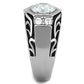MATK1606 - High polished (no plating) Stainless Steel Ring with AAA Grade CZ  in Clear