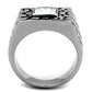 MATK1607 - High polished (no plating) Stainless Steel Ring with AAA Grade CZ  in Clear