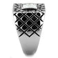 MATK1607 - High polished (no plating) Stainless Steel Ring with AAA Grade CZ  in Clear