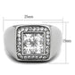 MATK1608 - High polished (no plating) Stainless Steel Ring with AAA Grade CZ  in Clear