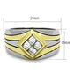 MATK1610 - Two-Tone IP Gold (Ion Plating) Stainless Steel Ring with Top Grade Crystal  in Clear