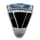 MATK1612 - High polished (no plating) Stainless Steel Ring with Top Grade Crystal  in Clear