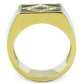 MATK1613 - IP Gold(Ion Plating) Stainless Steel Ring with Top Grade Crystal  in Clear