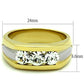 MATK1615 - Two-Tone IP Gold (Ion Plating) Stainless Steel Ring with Top Grade Crystal  in Clear