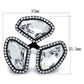 MATK1619 - IP Black(Ion Plating) Stainless Steel Ring with Top Grade Crystal  in Clear