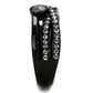 MATK1620 - IP Black(Ion Plating) Stainless Steel Ring with Top Grade Crystal  in Hematite