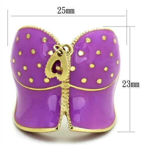 MATK1621 - IP Gold(Ion Plating) Stainless Steel Ring with Epoxy  in Amethyst