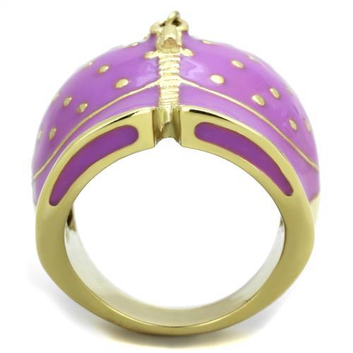 MATK1621 - IP Gold(Ion Plating) Stainless Steel Ring with Epoxy  in Amethyst