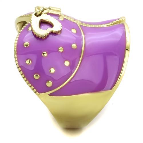 MATK1621 - IP Gold(Ion Plating) Stainless Steel Ring with Epoxy  in Amethyst