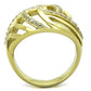MATK1627 - IP Gold(Ion Plating) Stainless Steel Ring with AAA Grade CZ  in Clear