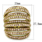 MATK1637 - IP Gold(Ion Plating) Stainless Steel Ring with Top Grade Crystal  in Light Peach