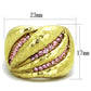MATK1638 - IP Gold(Ion Plating) Stainless Steel Ring with Top Grade Crystal  in Light Rose