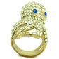 MATK1640 - IP Gold(Ion Plating) Stainless Steel Ring with Top Grade Crystal  in Multi Color