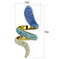MATK1641 - IP Gold(Ion Plating) Stainless Steel Ring with Top Grade Crystal  in Multi Color