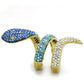 MATK1641 - IP Gold(Ion Plating) Stainless Steel Ring with Top Grade Crystal  in Multi Color