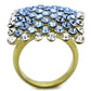 MATK1643 - IP Gold(Ion Plating) Stainless Steel Ring with Top Grade Crystal  in Light Sapphire