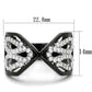 MATK1644 - Two-Tone IP Black Stainless Steel Ring with AAA Grade CZ  in Clear