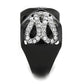 MATK1644 - Two-Tone IP Black Stainless Steel Ring with AAA Grade CZ  in Clear