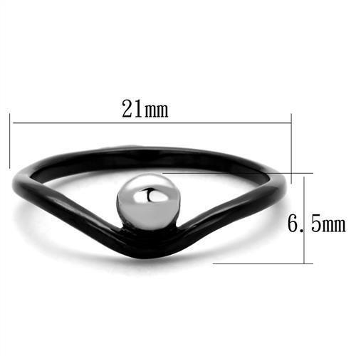 MATK1645 - Two-Tone IP Black Stainless Steel Ring with No Stone