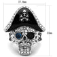 MATK1659 - Two-Tone IP Black Stainless Steel Ring with Synthetic Synthetic Glass in Montana