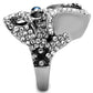 MATK1659 - Two-Tone IP Black Stainless Steel Ring with Synthetic Synthetic Glass in Montana