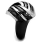 MATK1660 - Two-Tone IP Black Stainless Steel Ring with No Stone