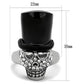 MATK1662 - Two-Tone IP Black Stainless Steel Ring with Top Grade Crystal  in Clear